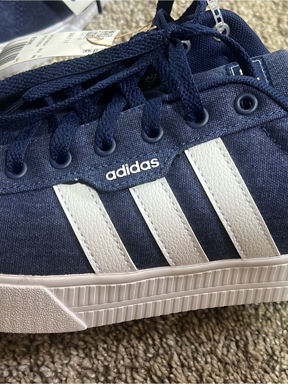 adidas Navy and White Low-Top Sneakers
